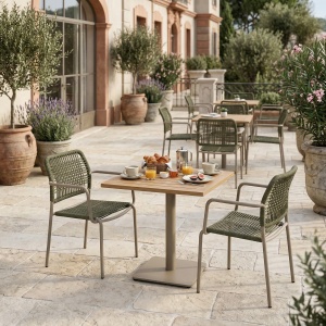 Scaun confortabil pentru terasa Rene gri, Homedit