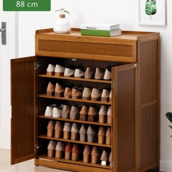 Organizator pantofi, 6 rafturi din bambus, pantofar, Homedit