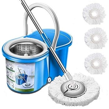 Mop rotativ 360 gr cu talpa si cuva din inox, Homedit