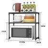 Raft multifunctional cu 2 etajere birou, baie, bucatarie, negru