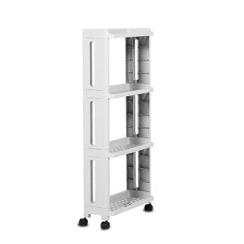 Organizator cu roti slim cu 4 rafturi, baie, bucatarie, birou