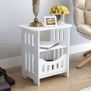 Noptiera alba, raft scandinav pentru depozitare, Homedit Noptiera alba, raft scandinav pentru depozitare, Homedit
