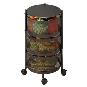 Raft mobil cu sertare 3 rotative, organizator bucatarie rotativ