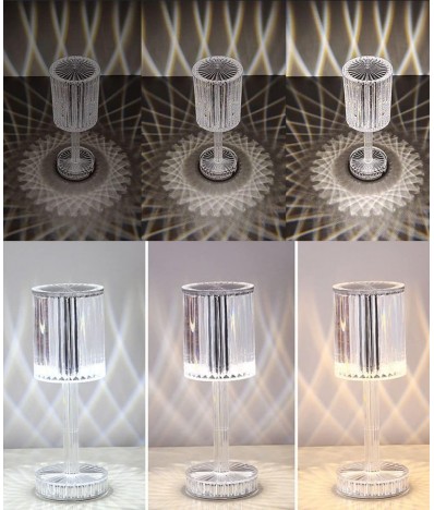 Lampa 3D cu lumina calda si rece, lampa cristal pentru masa, Homedit