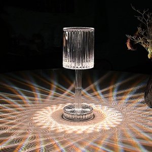 Lampa 3D cu lumina calda si rece, lampa cristal pentru masa, Homedit