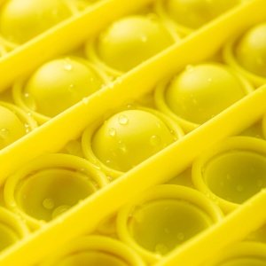 Jucarie senzoriala Push Bubble Fidget, pop it galben, Homedit