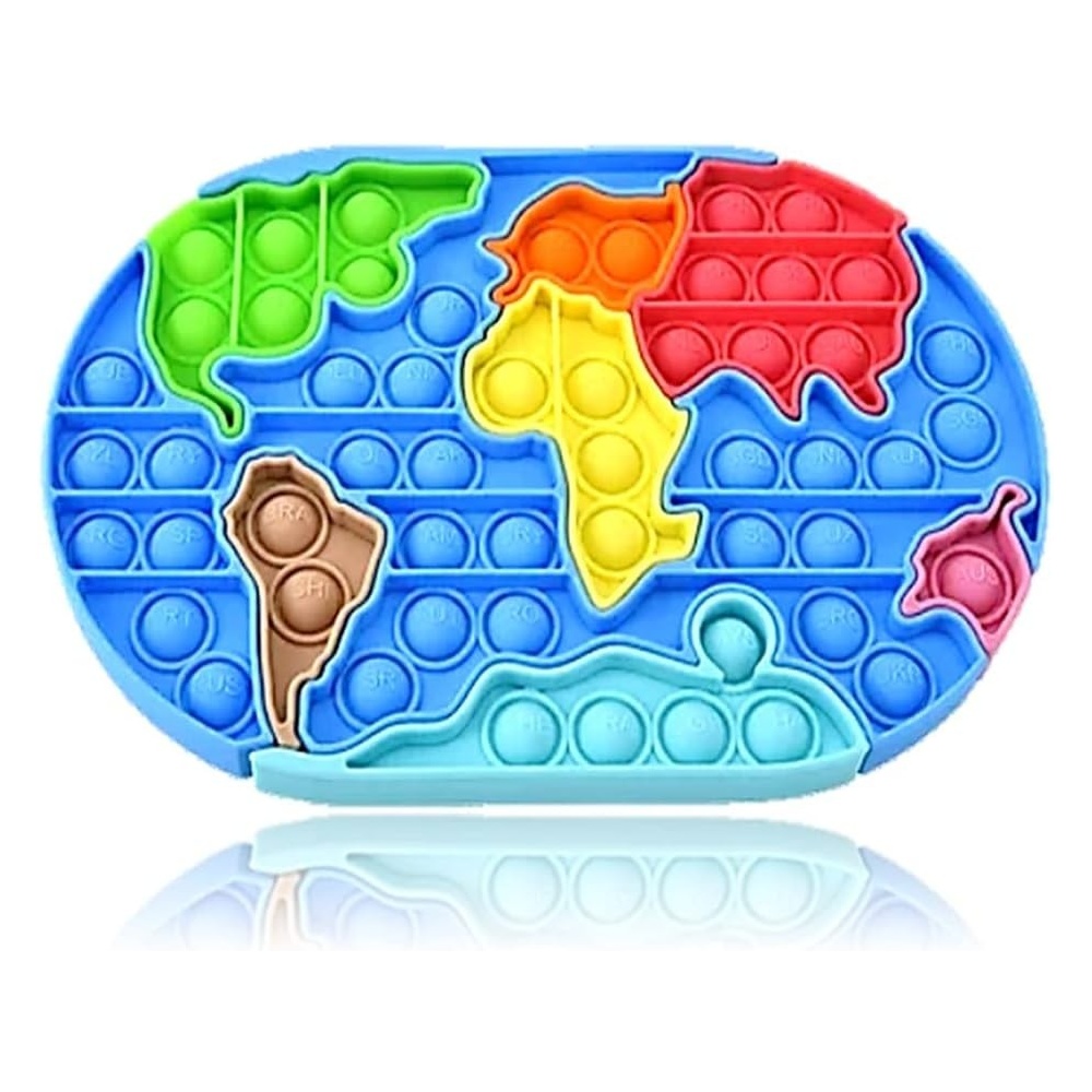 Jucarie senzoriala Push Bubble Fidget, pop it harta, Homedit Jucarie senzoriala Push Bubble Fidget, pop it harta, Homedit