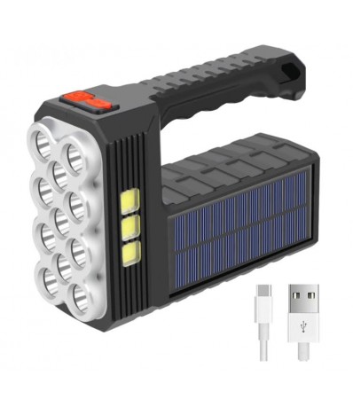 Lanterna LED cu USB si incarcare solara, laterna cu 8 LED-uri, Homedit