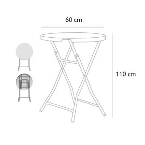 Masa pliabila pentru bar, masa cocktail 60 cm x 110 cm,bar