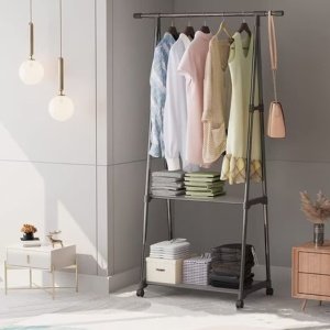 Stander pentru haine, organizator haine, negru, Homedit