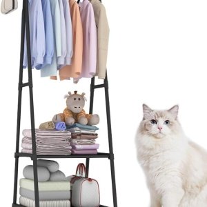 Stander pentru haine, organizator haine, negru, Homedit