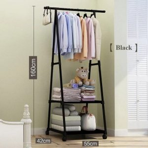 Stander pentru haine, organizator haine, negru, Homedit