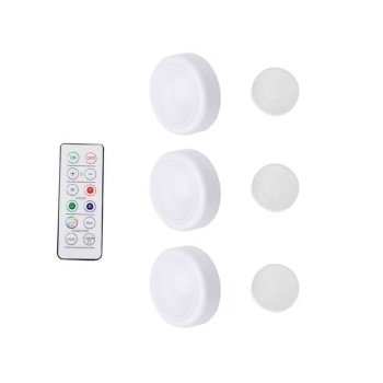 Set 3 lampi LED RGB cu telecomanda, spoturi pentru iluminat