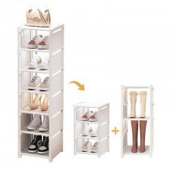 Raft pentru pantofi cu 8 etaje, pantofar alb, suport pantofi, Homedit