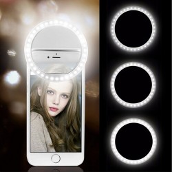 Inel portabil smartphone, selfie light LED, Homedit