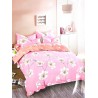Lenjerie din bumbac pentru pat, lenjerie pat pink white flowers, Homedit