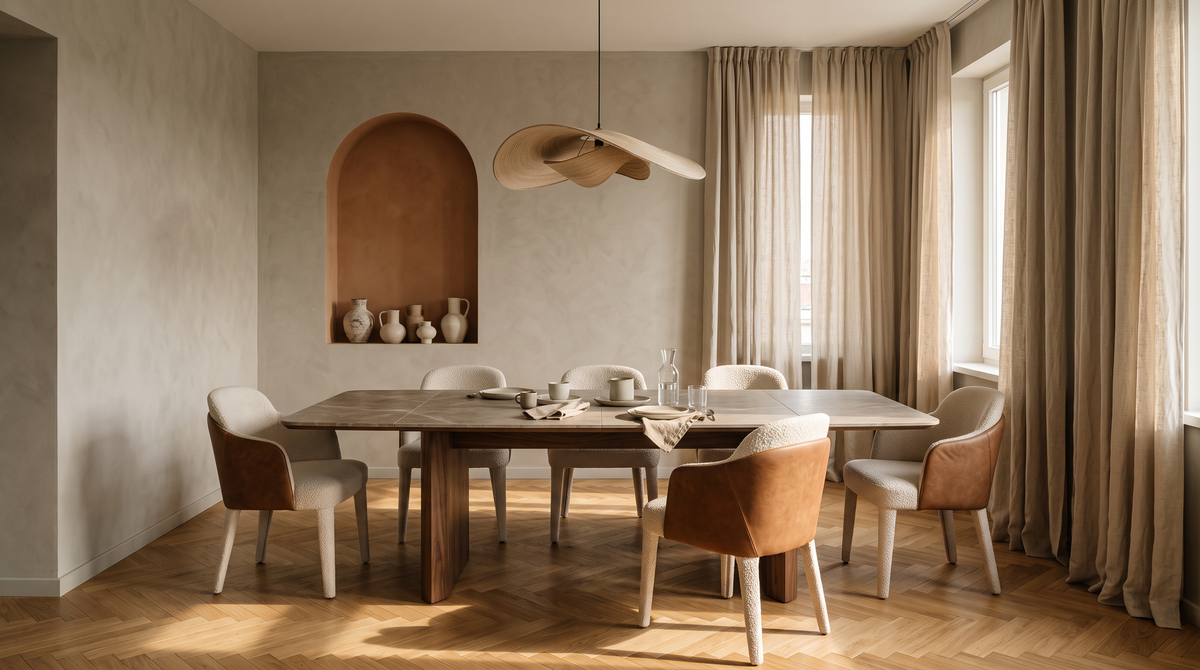 Cum alegi masa de dining potrivită: dimensiuni, formă și materiale