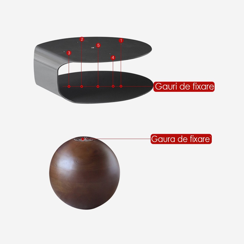 Set masa cafea din lemn de nuc Pureview, Homedit - Image 10