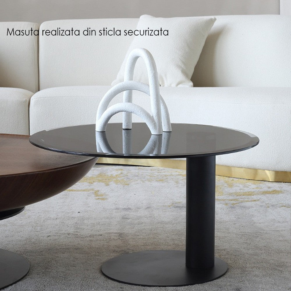 Set masa cafea din lemn de nuc Pureview, Homedit - Image 12