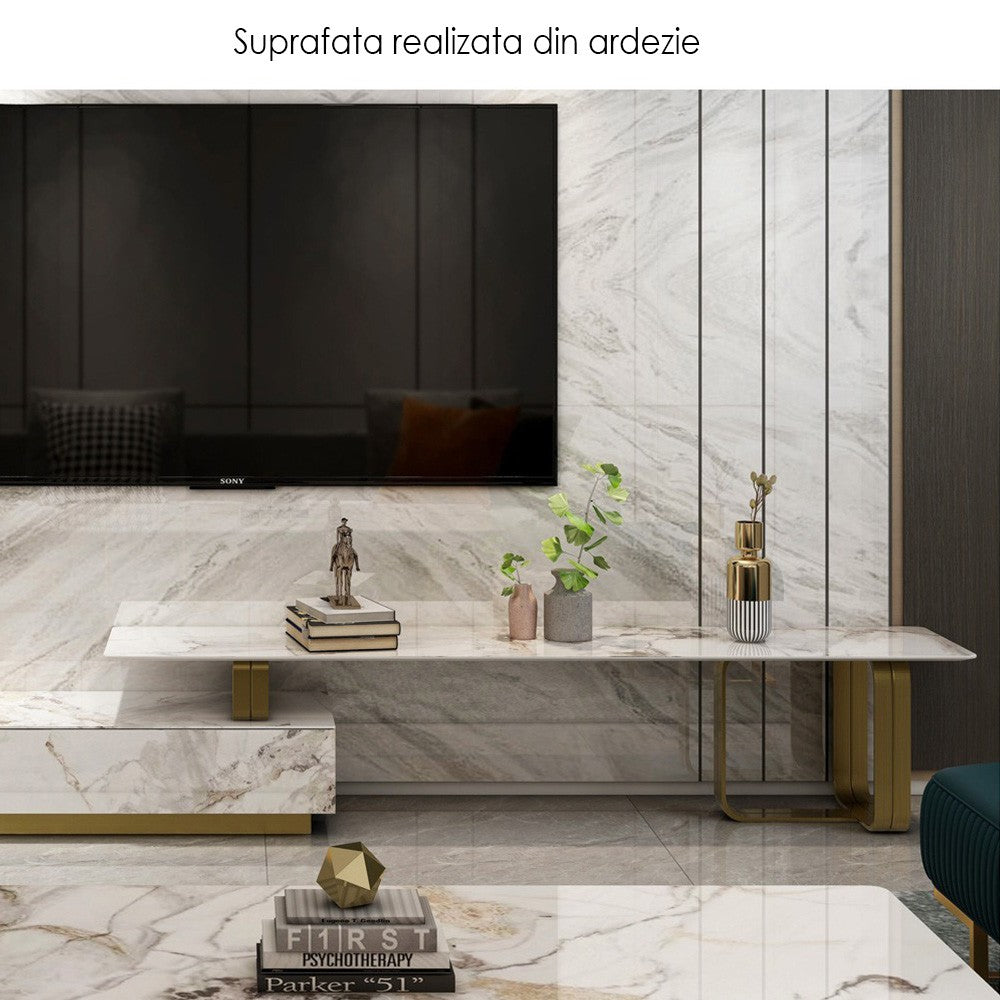 Comoda tv extensibila si de colț 180 cm - 350 cm Manor, mobila tv, Homedit - Image 8