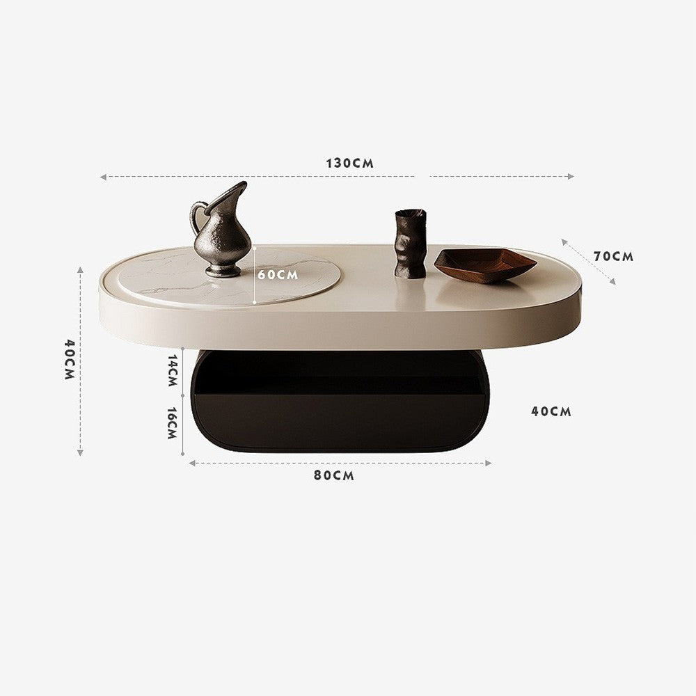 Masa cafea premium, stejar si ardezie 130 cm Zena,  Homedit - Image 10