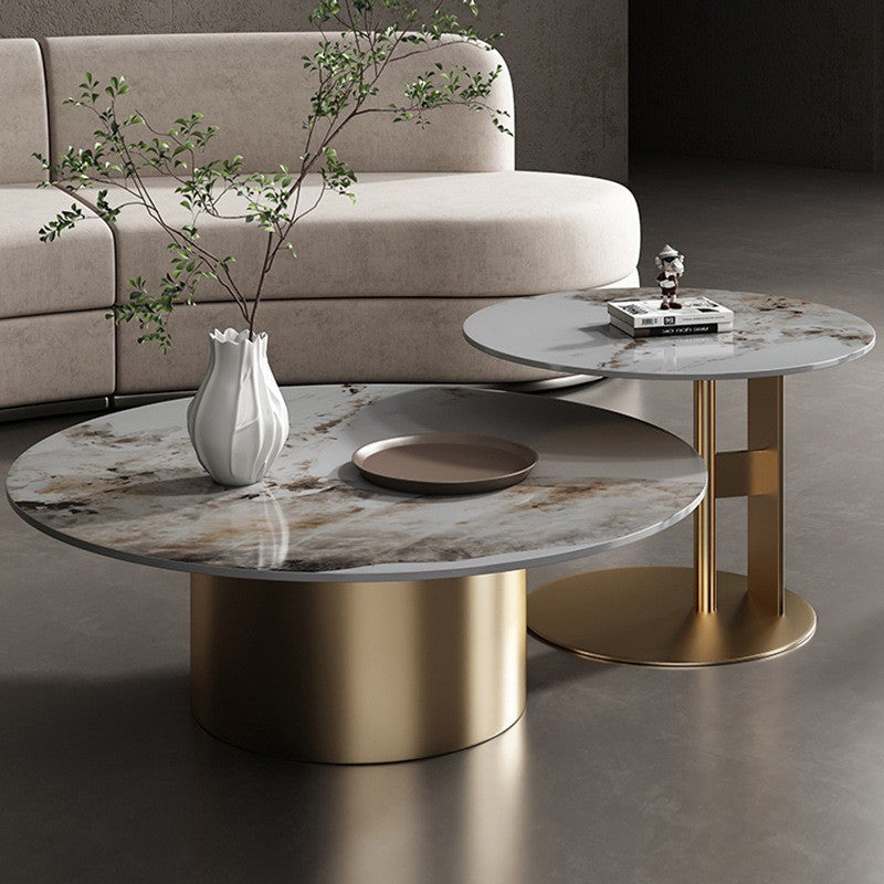 set masa cafea premium, metal si ardezie Mobel, Homedit - Image 2