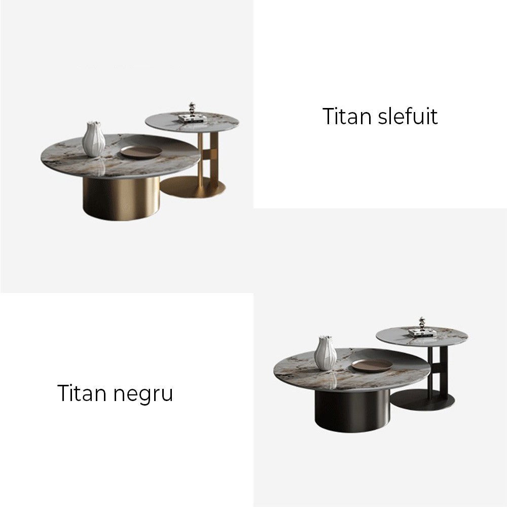 set masa cafea premium, metal si ardezie Mobel, Homedit - Image 11