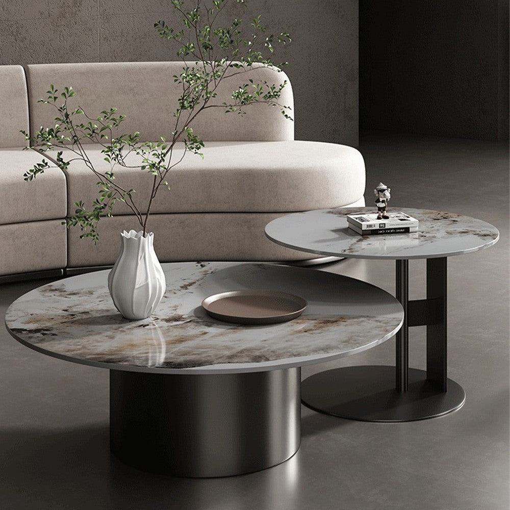 set masa cafea premium, metal si ardezie Mobel, Homedit - Image 6