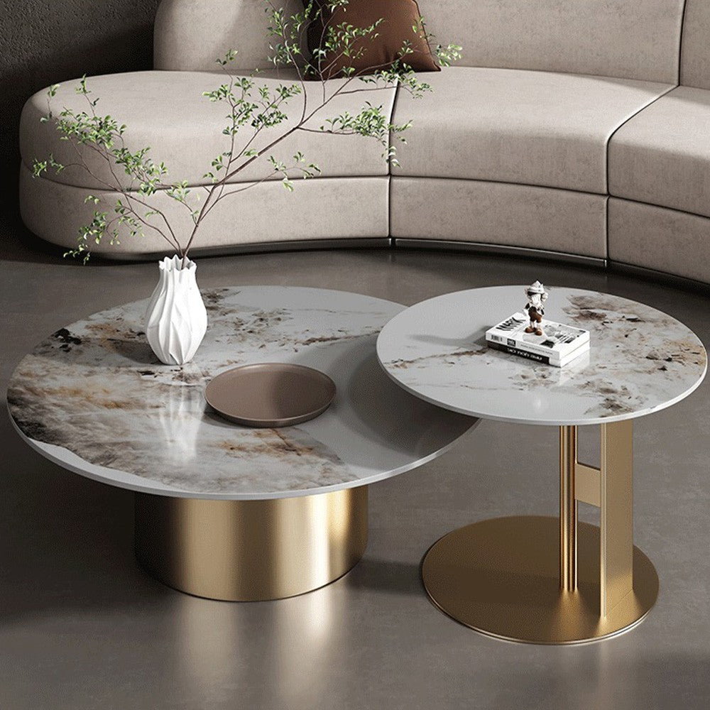 set masa cafea premium, metal si ardezie Mobel, Homedit - Image 4