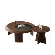 Set Masa cafea premium, nuc si sticla securizata Walnut, Homedit - Image 9