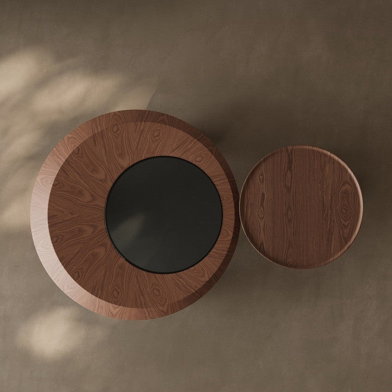 Set Masa cafea premium, nuc si sticla securizata Walnut, Homedit - Image 5
