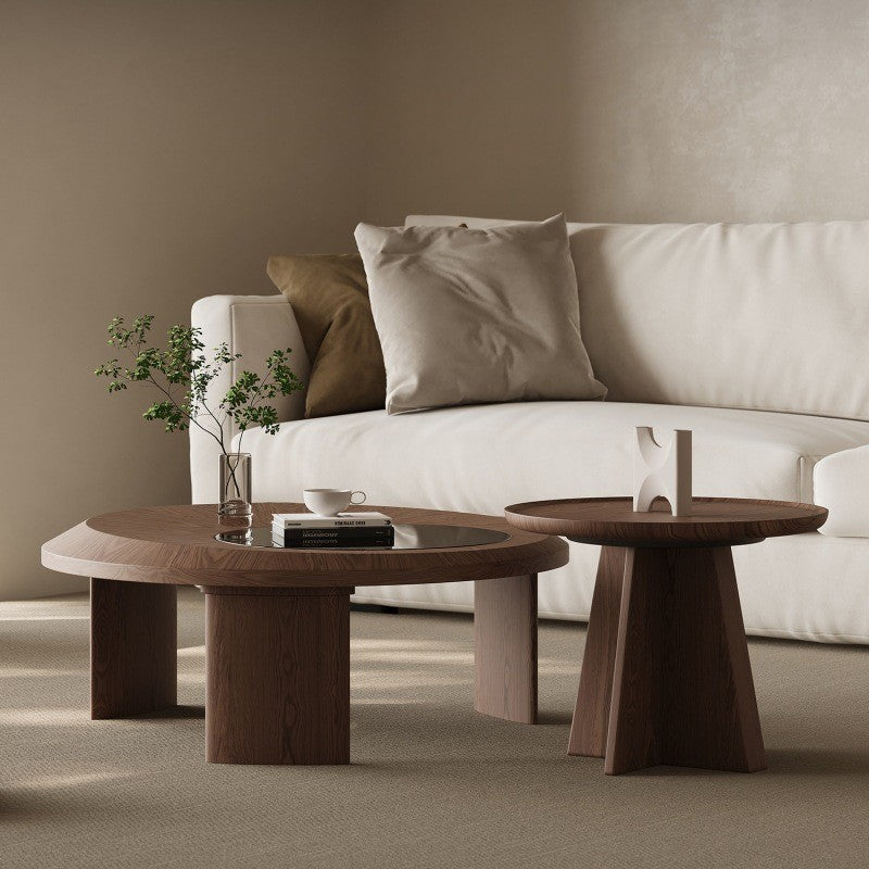 Set Masa cafea premium, nuc si sticla securizata Walnut, Homedit - Image 4
