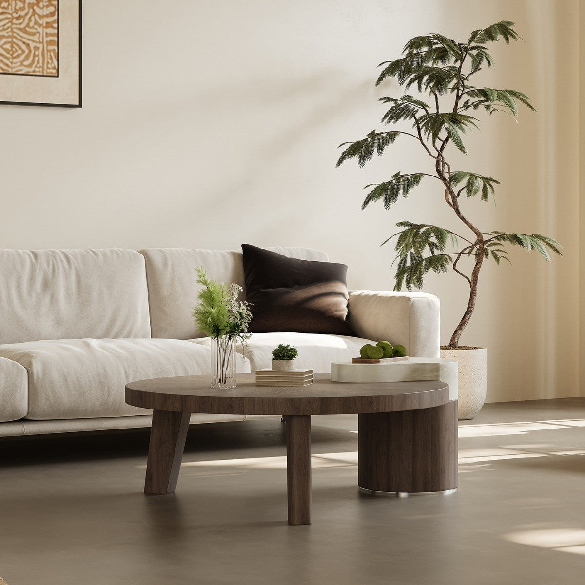 Masa cafea, 101 cm lemn premium Oak, Homedit - Image 5