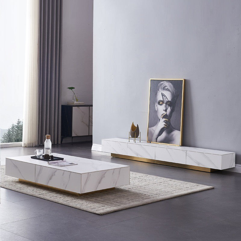 Comoda tv 200 cm lemn, piatra naturală si mdf Palace, Homedit - Image 5