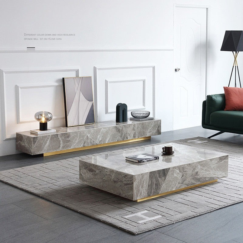 Comoda tv 200 cm lemn, piatra naturală si mdf Palace, Homedit - Image 7