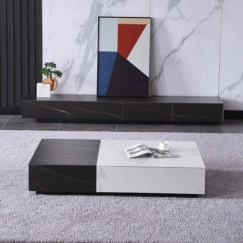 Comoda tv 200 cm lemn, piatra naturală si mdf Palace, Homedit - Image 3