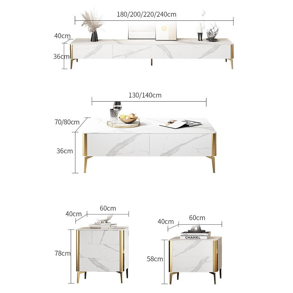 Set comoda tv, masa cafea si console Goldstone, masa living, comoda living, Homedit - Image 11