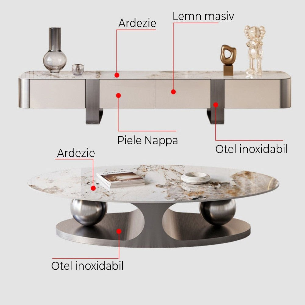 Set Comoda 240 cm si masa cafea 120 cm Armoire, Homedit - Image 6