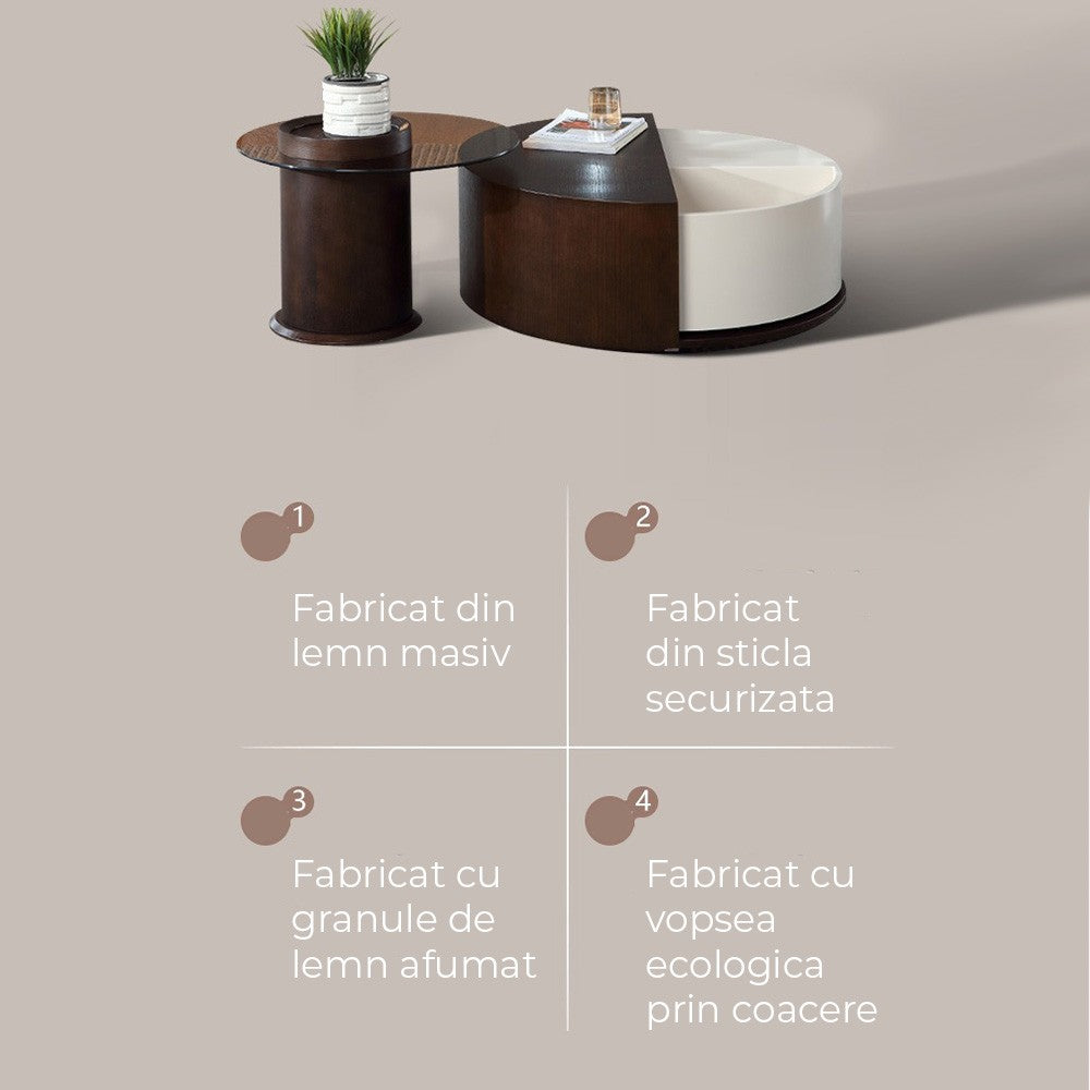 Set comoda tv si masa cafea premium Oak, Homedit - Image 13