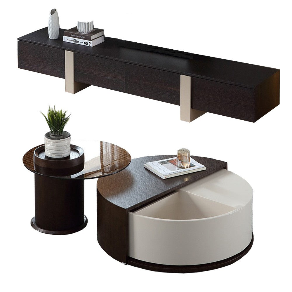 Set comoda tv si masa cafea premium Oak, Homedit - Image 12