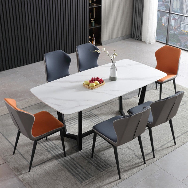 Masa dining piatra naturala premium 140 x 80 x 75 cm Squarel, Homedit - Image 4