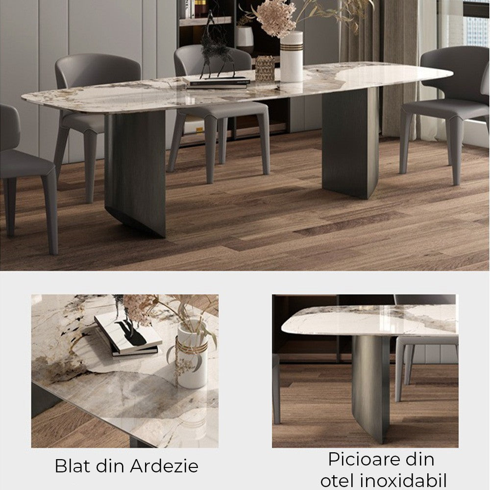 Masa dining piatra naturala Triva, masa conferință, masa bucatarie Homedit - Image 6