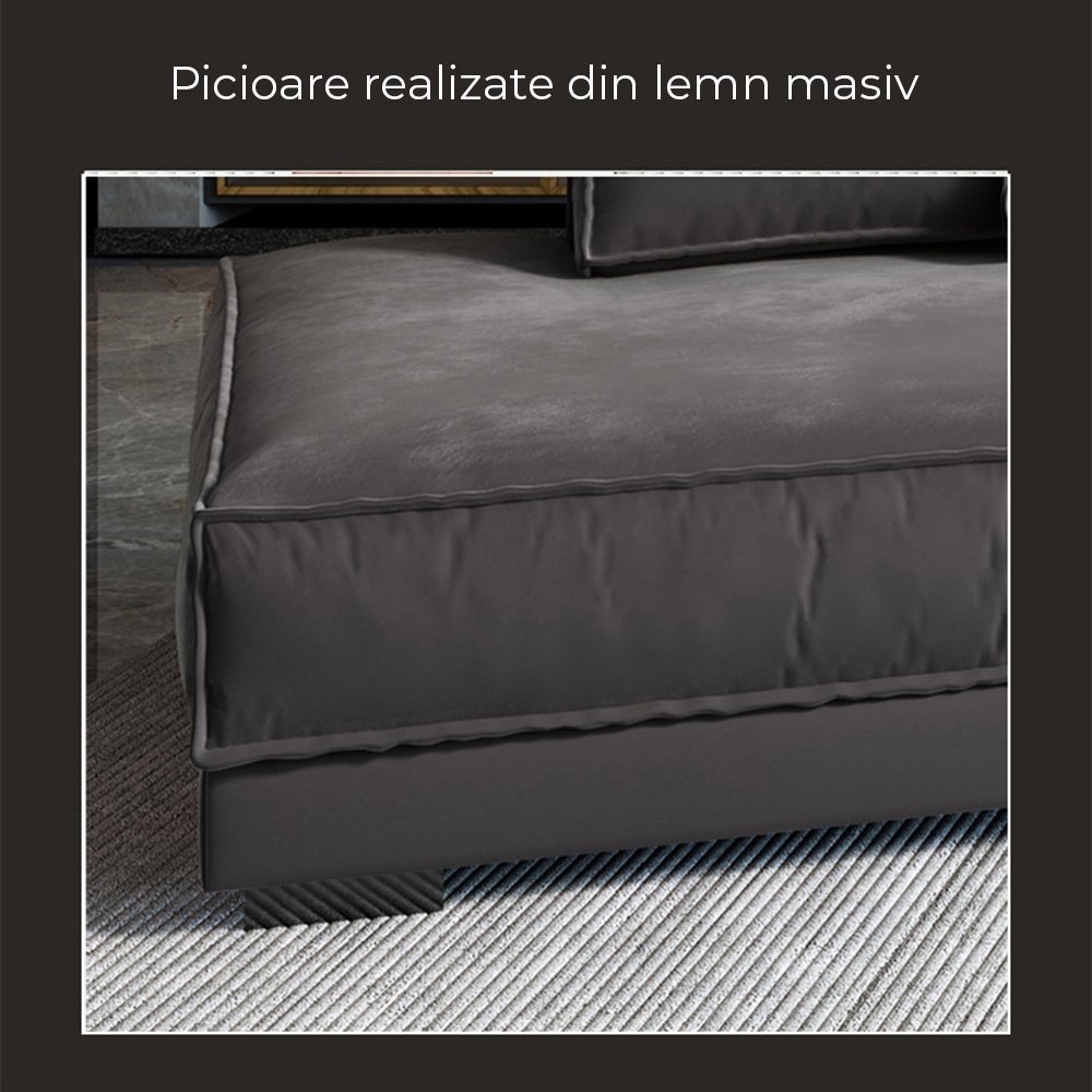 Coltar 320 cm catifea gri premium Grandio, Homedit - Image 7