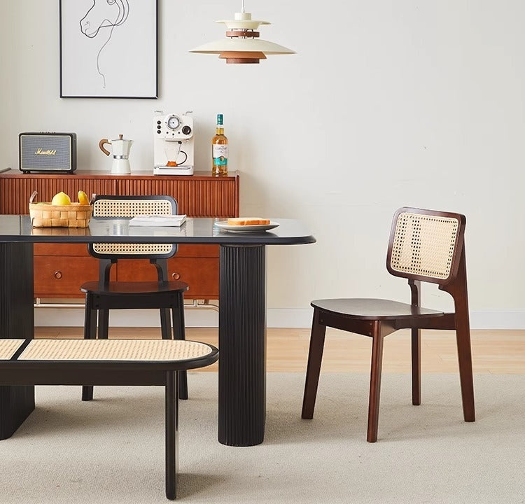 Scaun lemn de cauciuc premium Rita, scaun lemn si ratan, Homedit - Image 3