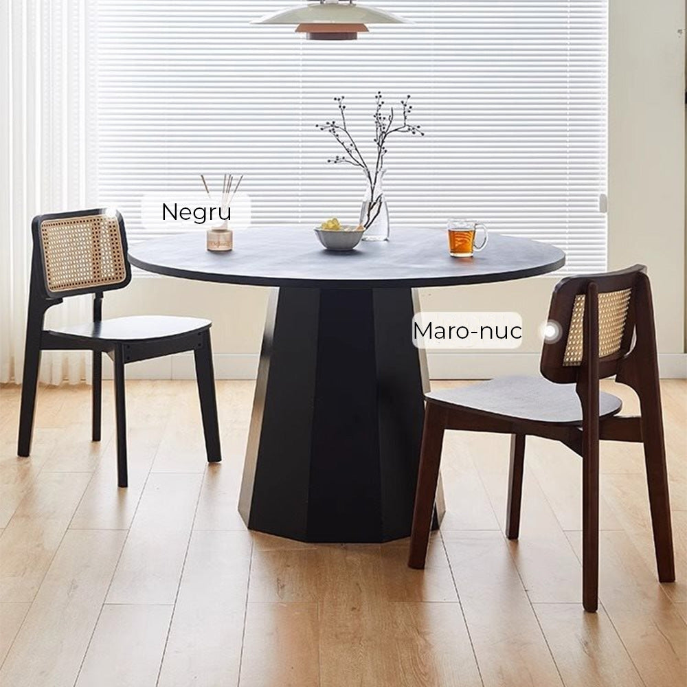 Scaun lemn de cauciuc premium Rita, scaun lemn si ratan, Homedit - Image 4