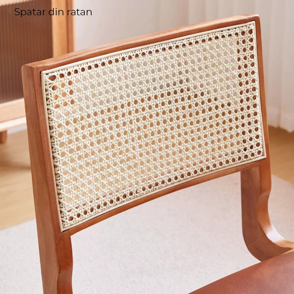 Scaun lemn masiv si piele premium Ero, Homedit - Image 7