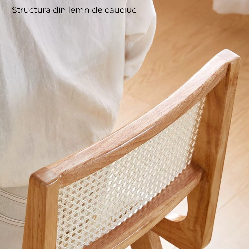 Scaun lemn masiv si piele premium Ero, Homedit - Image 8