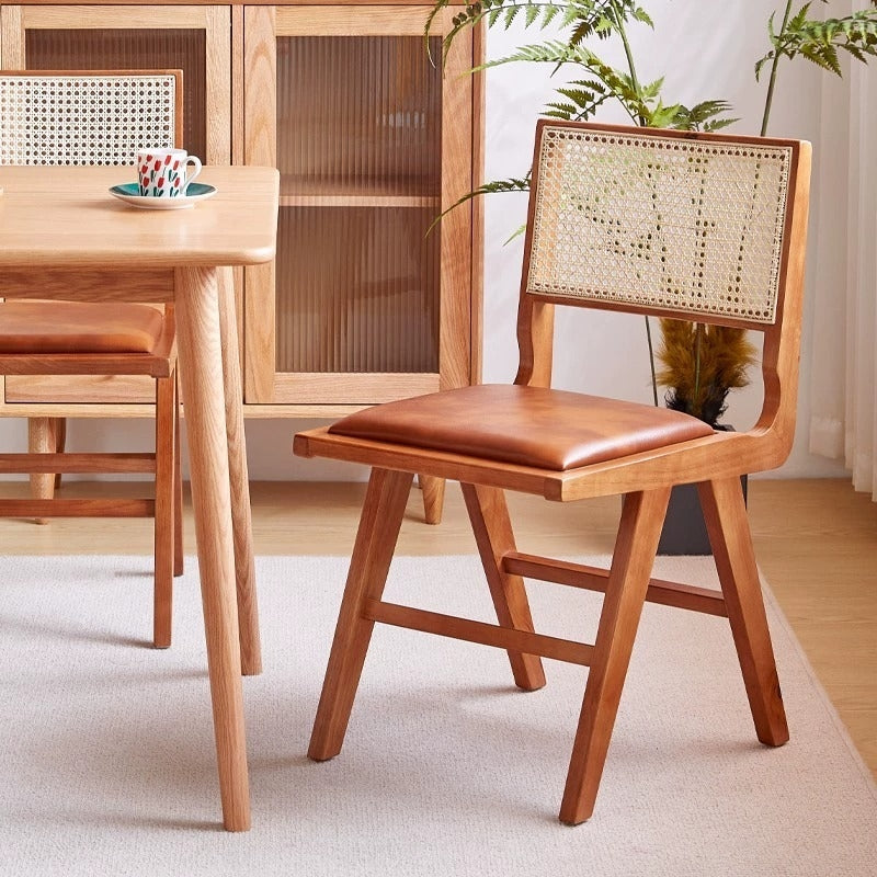 Scaun lemn masiv si piele premium Ero, Homedit - Image 5