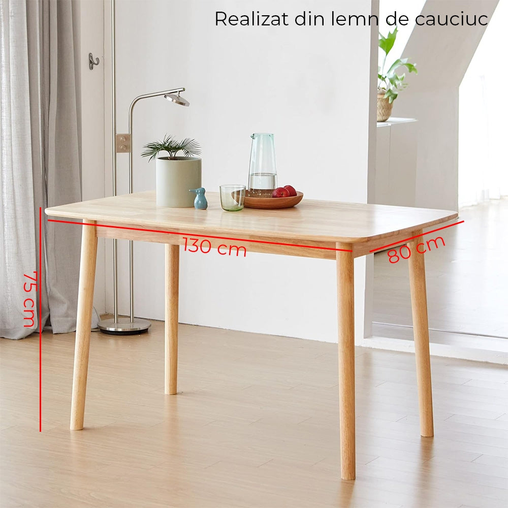 Masa lemn masiv 130 cm premium Essence, Homedit - Image 10