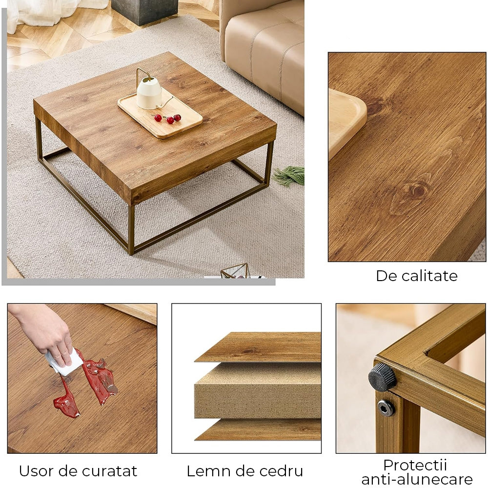 Masa living premium, 80 x 80 x 36.5 cm Colis, Homedit - Image 6